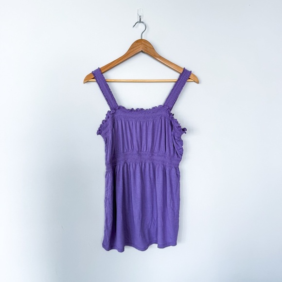 3/$20⚡️ Vintage Route 66 Purple Y2K Babydoll Sleeveless Tank Top Stretch - Picture 1 of 11